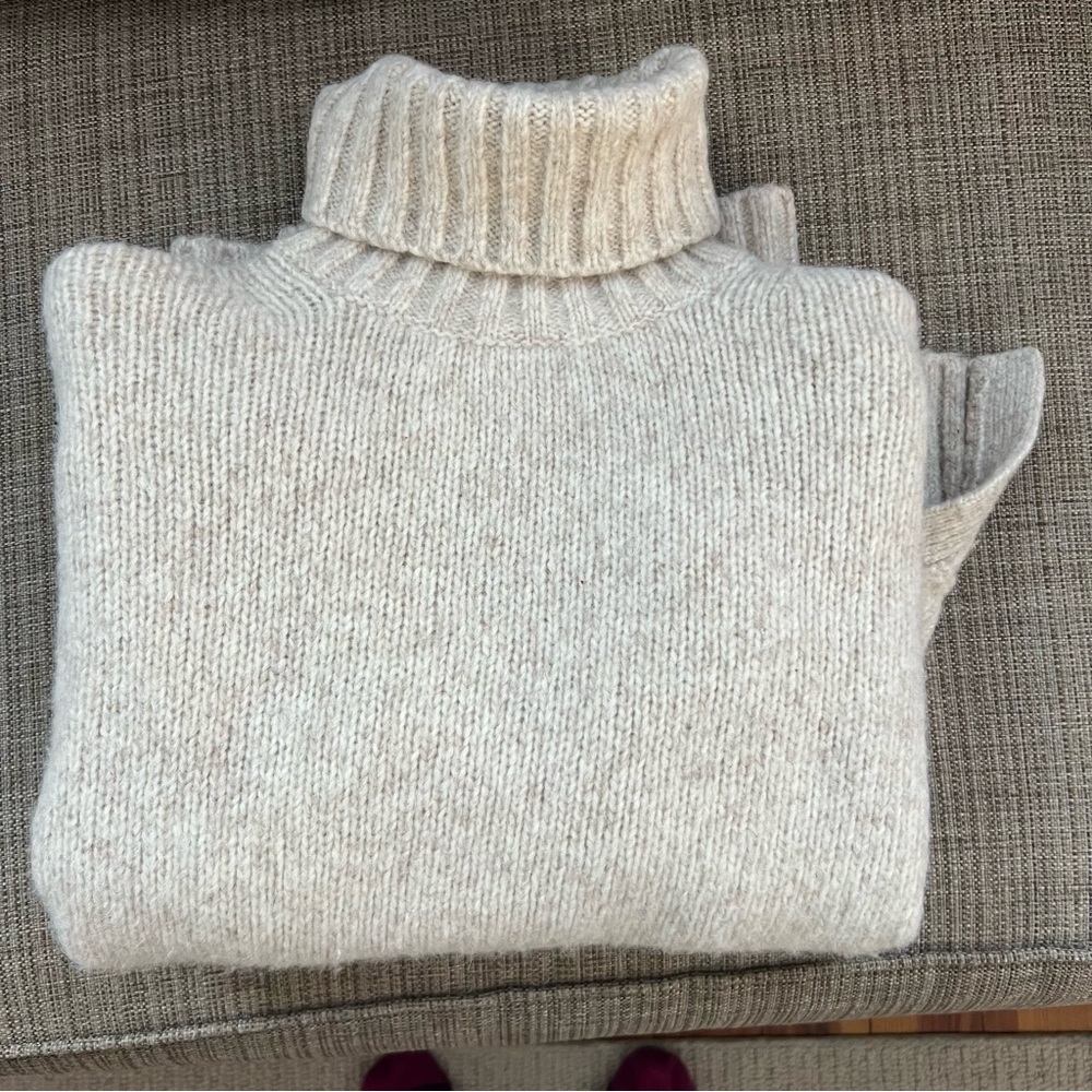 Everlane Women Cloud Alpaca Swester size small, oatmeal Heather